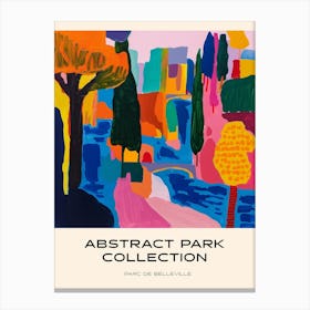 Abstract Park Collection Poster Parc De Belleville Paris France 3 Canvas Print