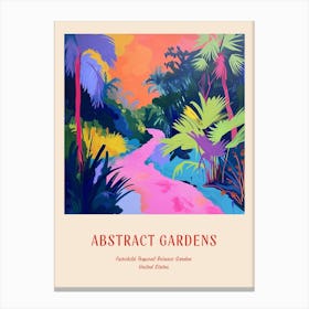 Colourful Gardens Fairchild Tropical Botanic Garden Usa 1 Red Poster Canvas Print