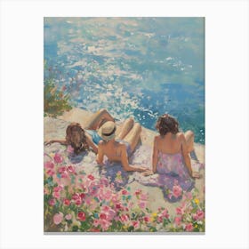 Three Women On The Beach Canvas Print