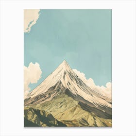 Mount Kanlaon Philippines Color Line Drawing (6) Canvas Print