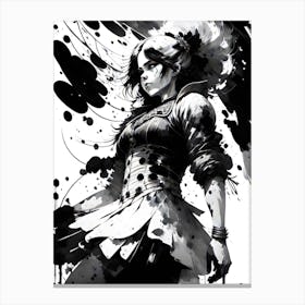 Black And White Painting Canvas Print