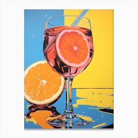 Aperol Blue Orange Pink Pop Art 2 Canvas Print