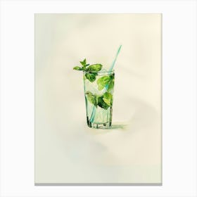 Minimalist Cocktail Mojito Canvas Print