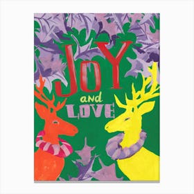 Joy And Love, green Canvas Print