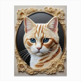 Cat In A Frame Canvas Print