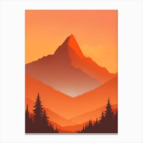 Misty Mountains Vertical Composition In Orange Tone 125 Canvas Print