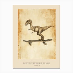 Othnielia Vintage Dinosaur Poster 2 Canvas Print