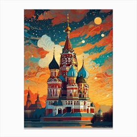 Iconic Future Kremlin ~ Moscow Russia Travel Adventure Imagination Wall Decor Futuristic Sci-Fi Trippy Surrealism Modern Digital Mandala Awakening Fractals Spiritual Artwork  Canvas Print