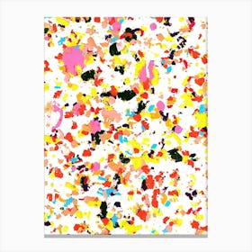 Abstract Modern Art, Splatters Painting with Oil Pastel Color Art Print Canvas Print