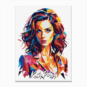 Katty Perry 03 Portrait Music Icon Style WPAP Pop Art Canvas Print