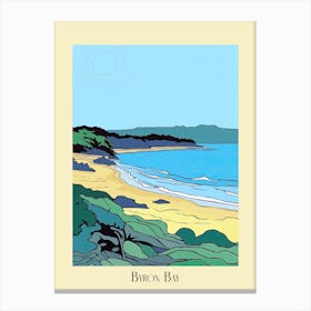 Poster Of Minimal Design Style Of Byron Bay, Australia 8 Canvas Print