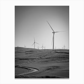 Mindmills, Melfi, Basilicata, Italy | Black and White Photography Canvas Print