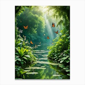 Butterflies In The Forest 1 Canvas Print