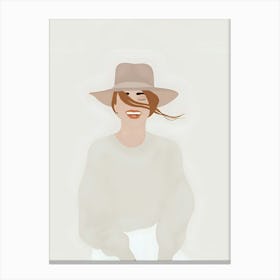 Portrait Of A Woman Wearing A Hat Canvas Print