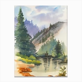 Watercolor Of A River 1 Canvas Print