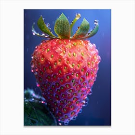 Strawberry With Water Droplets 2 Canvas Print