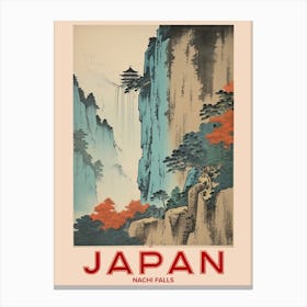 Nachi Falls, Visit Japan Vintage Travel Art 3 Canvas Print