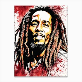 Bob Marley Portrait Ink Painting (5) Canvas Print