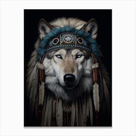 Arctic Wolf Native American 1 Canvas Print