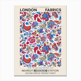 Poster Petal Delight London Fabrics Floral Pattern 4 Canvas Print