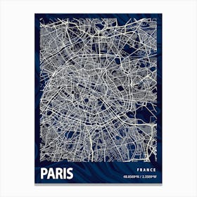 Paris Crocus Marble Map Canvas Print