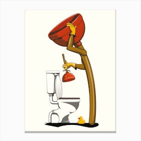 Toilet Plunger, Plunging Canvas Print