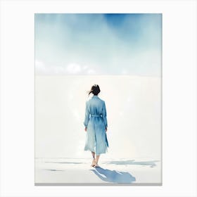 Woman Walking In The Desert 1 Canvas Print