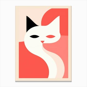Cat On A Red Background Canvas Print