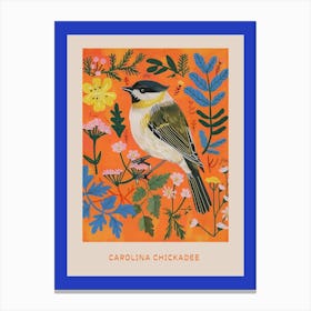 Spring Birds Poster Carolina Chickadee 3 Canvas Print