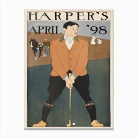 Harper's April 98, Edward Penfield Canvas Print