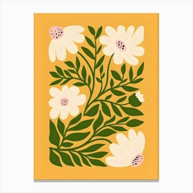 Daisies On Yellow Canvas Print