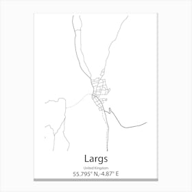 Largs,United Kingdom Minimalist Map Canvas Print