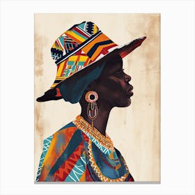 African Woman In Сolored Сlothes 2 Canvas Print