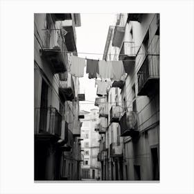 Salerno, Italy, Black And White Photography 1 Canvas Print
