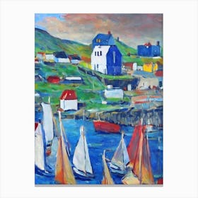 Port Of Tórshavn Faroe Islands Abstract Block harbour Canvas Print