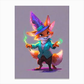 Fox In A Hat Canvas Print