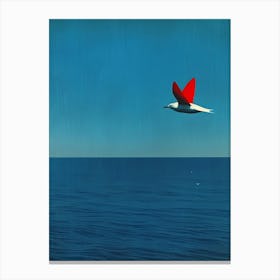 Bird Flying Over The Ocean Canvas Print