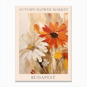 Autumn Flower Market Poster Budapest Canvas Print