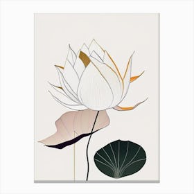 Early Lotus Abstract Line Drawing 2 Canvas Print