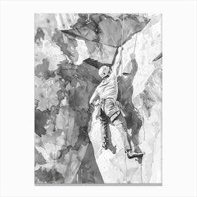 Bouldering Project Austin Texas Black And White Watercolour 1 Canvas Print