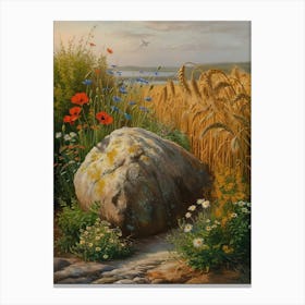 Stone In A Field Canvas Print