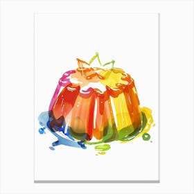 Rainbow Watercolour Jelly Painting Canvas Print