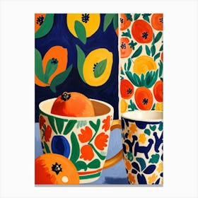 Oranges And Cups Canvas Print