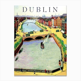 Dublin, O Connell Bridge Over The River Liffey Canvas Print