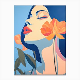 'The Girl With Flowers' Canvas Print