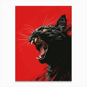 Black Cat Roaring 2 Canvas Print