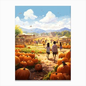 Pumpkin Patch, Watercolour 7 Canvas Print