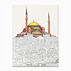 Hagia Sophia Istanbul Boho Landmark Illustration Canvas Print