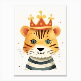 Little Tiger 3 Wearing A Crown Canvas Print