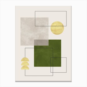 Watercolor squares and lines 6 Canvas Print